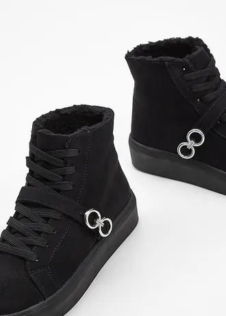Šněrovací kotníková obuv • černá • bonprix obchod
