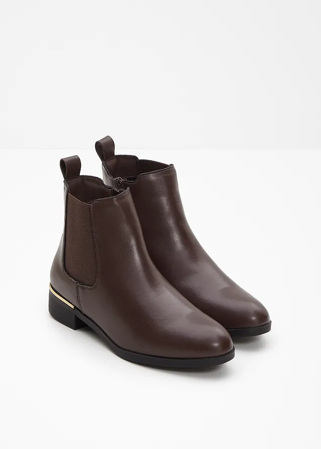 Bottines Chelsea, Couleur: marron foncé