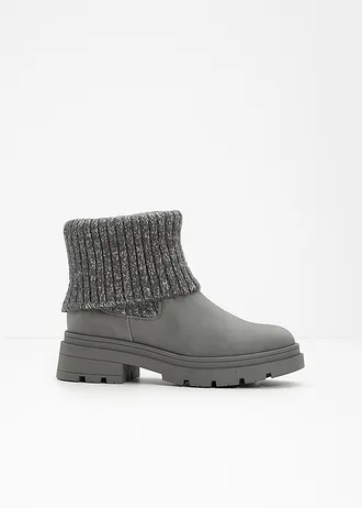 Chelsea boots met gebreid inzetstuk