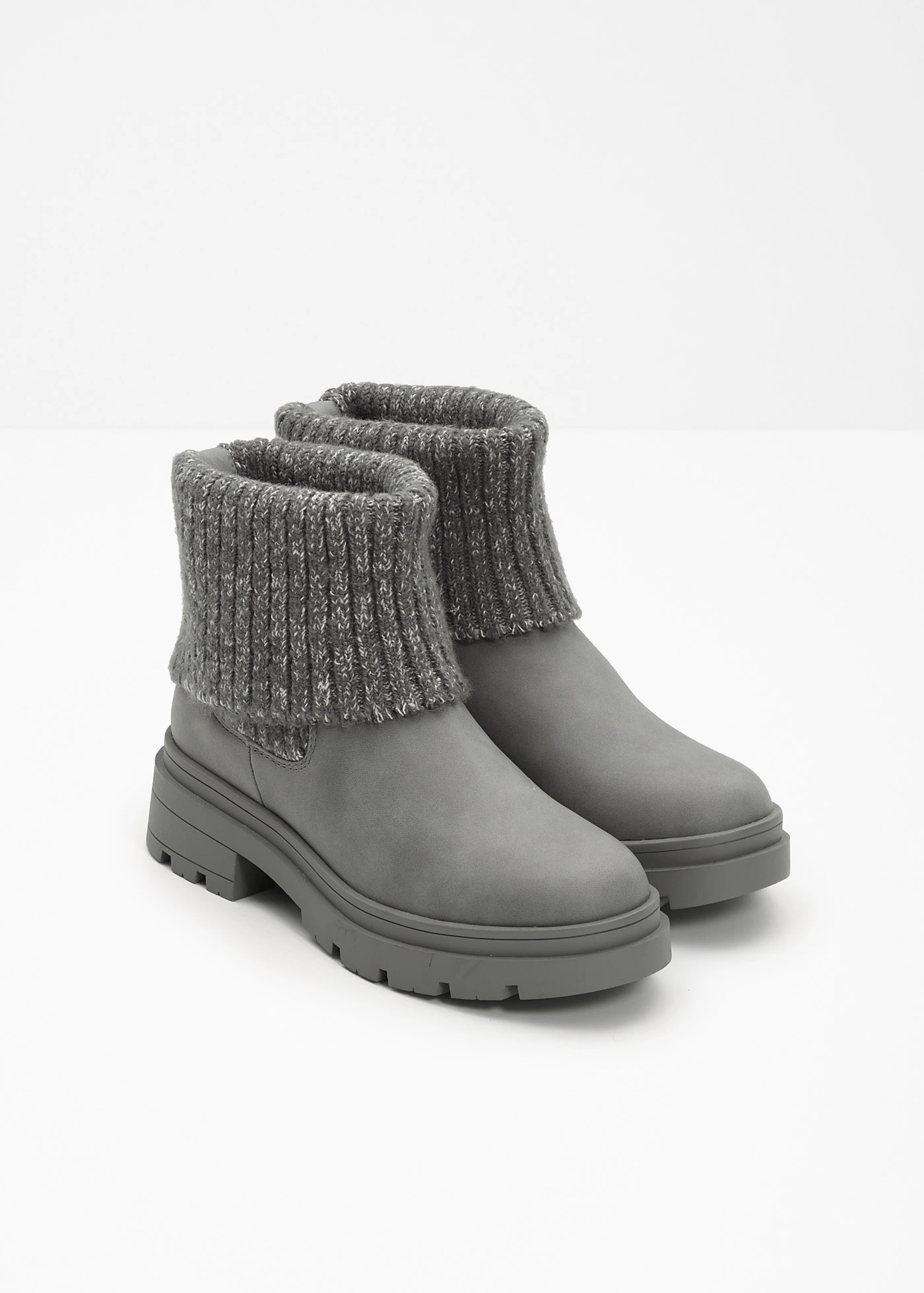 Chelsea boots met gebreid inzetstuk • grijs • bonprix online shop