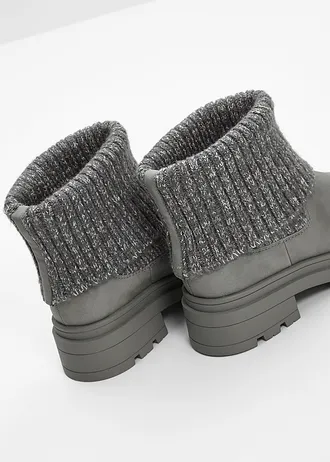 Chelsea boots gebreide inzet • grijs • bonprix online shop