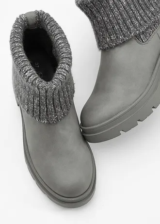 Chelsea boots gebreide inzet • grijs • bonprix online shop