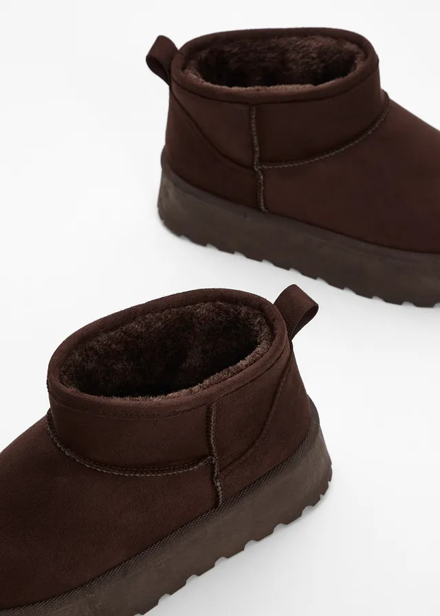 Boots fourrées à plateforme, Couleur: marron foncé