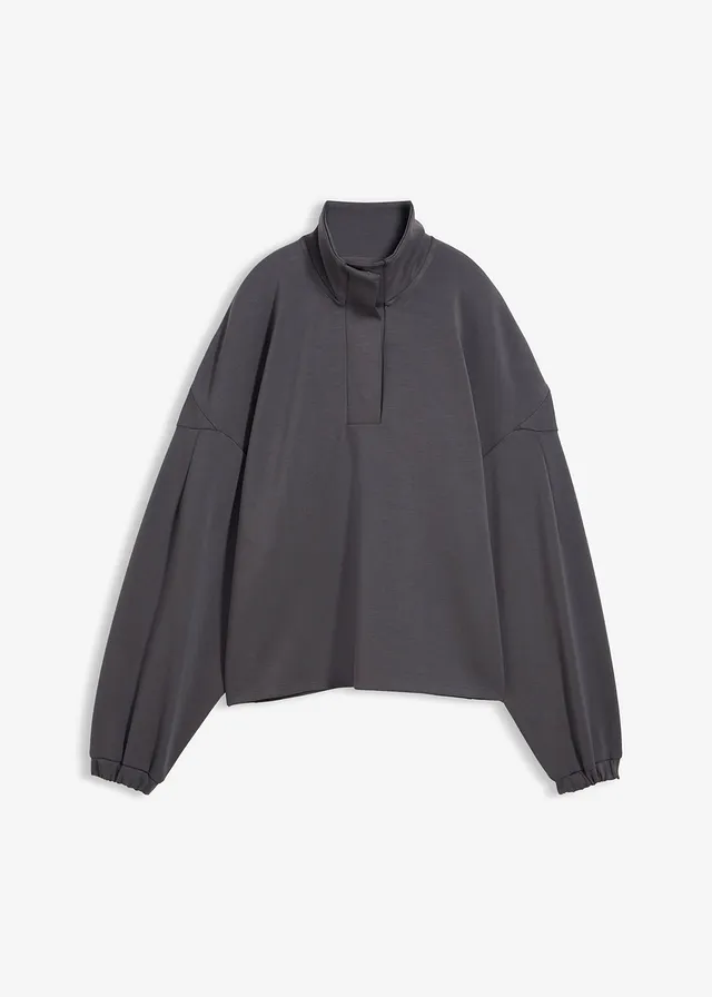 Bluză casual oversize din material scuba