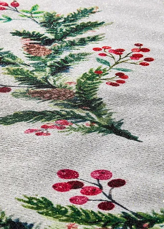 Tafelloper met twijgjes, Kleur: wit-groen