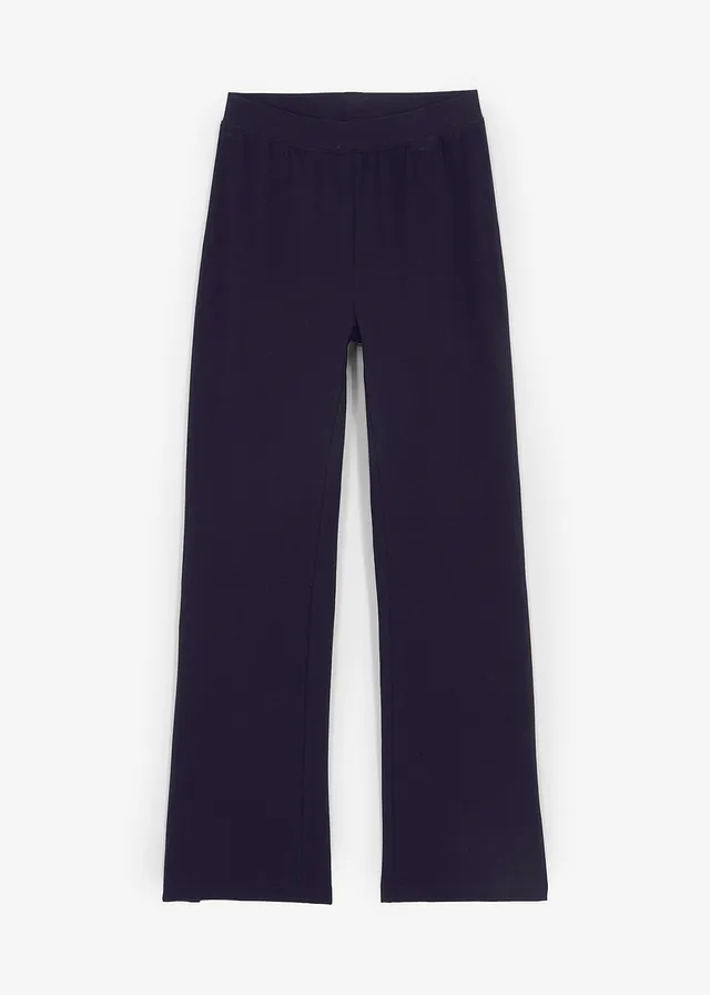 Pantaloni evazați de fete, cu șliţuri laterale, din material cu bumbac organic
