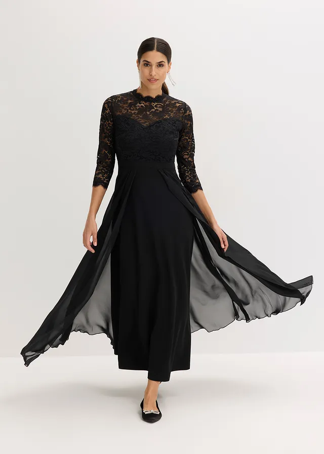 Robe longue avec dentelle • noir • product-page.page-title-suffix