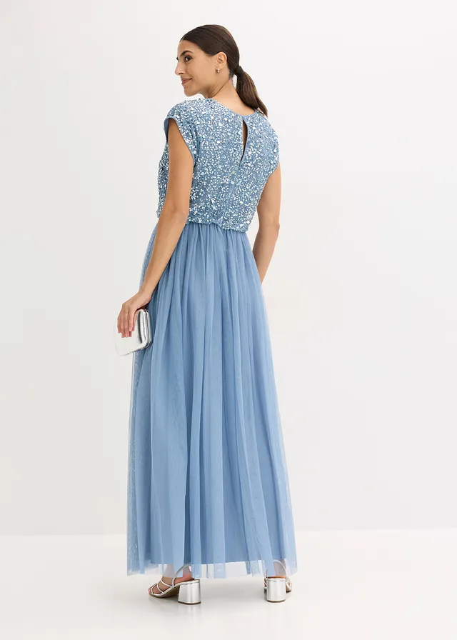 Robe longue, Couleur: bleu clair