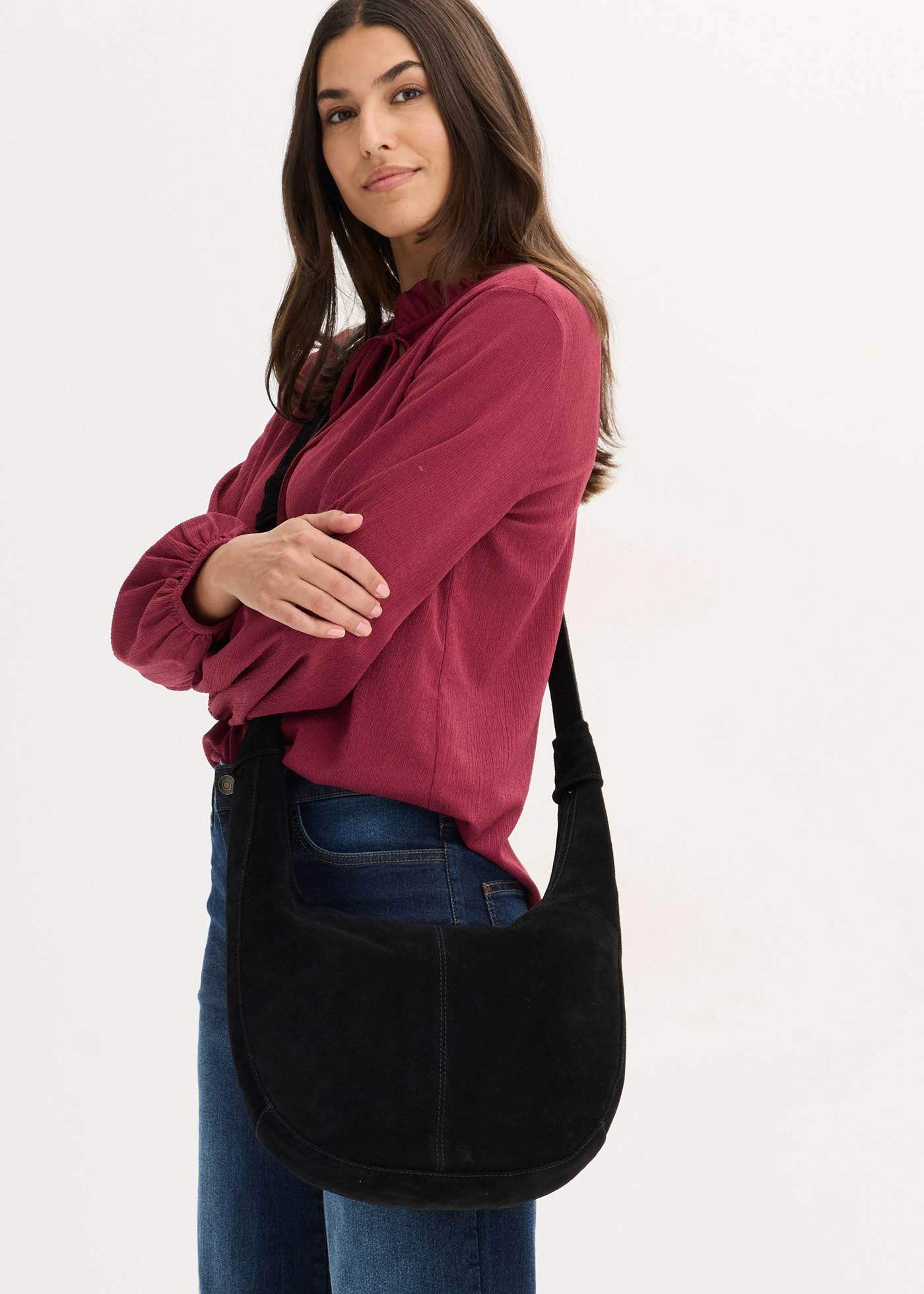 Sac à main en cuir • noir • Boutique bonprix
