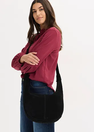 Sac à main en cuir • noir • Boutique bonprix