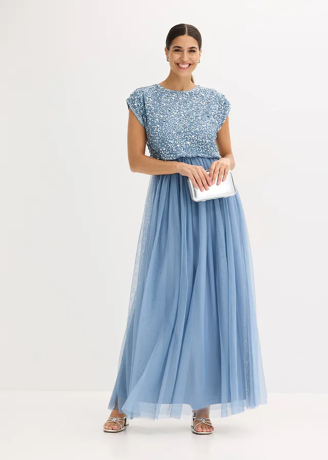 Robe longue, Couleur: bleu clair