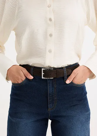 Leren riem • donkerbruin • bonprix online shop