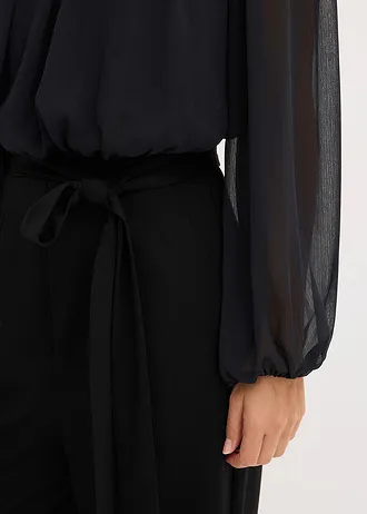 Overal so šifónom a leskom • čierna • obchod bonprix