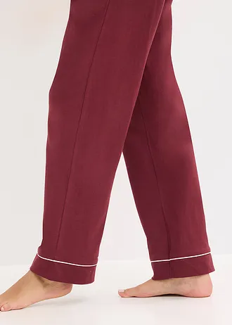 Pijama 100% din bumbac cu fentă cu nasturi • roșu arțar • magazin bonprix