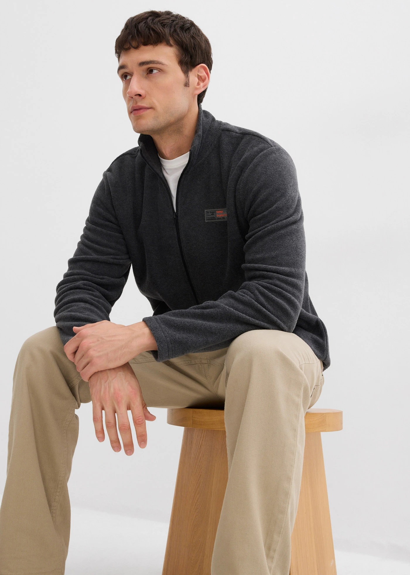 Zacht fleece vest met steekzakken • antraciet gemêleerd • bonprix online shop