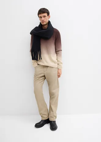 Pull en fine maille, effet dégradé • marron foncé/sable clair • Boutique bonprix