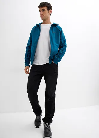 Jachetă casual cu detalii contrast din bumbac 100% • albastru-petrol • magazin bonprix