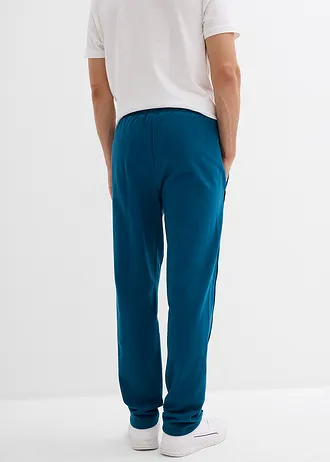 Pantalon de jogging à détails contrastants, 100% coton • bleu pétrole • Boutique bonprix