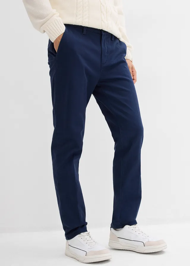 Pantalon chino regular avec doublure chaude en flanelle, fuselé • bleu foncé • product-page.page-title-suffix