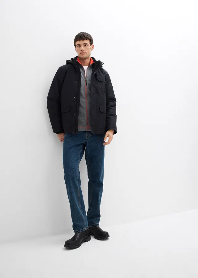 Parka d’hiver 3en1 avec gilet intérieur amovible en polaire, Couleur: noir