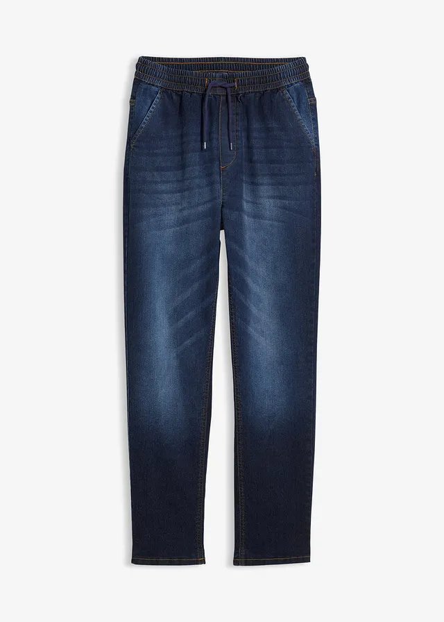 Jean jogger regular avec doublure jersey thermique, droit