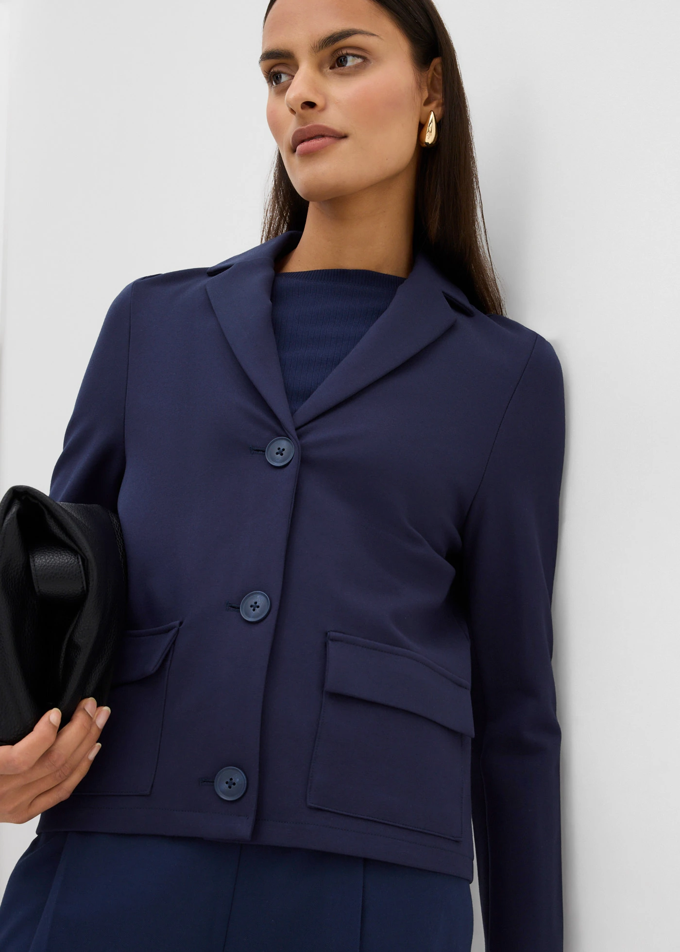 Blazer en Punto di Roma • bleu foncé • Boutique bonprix