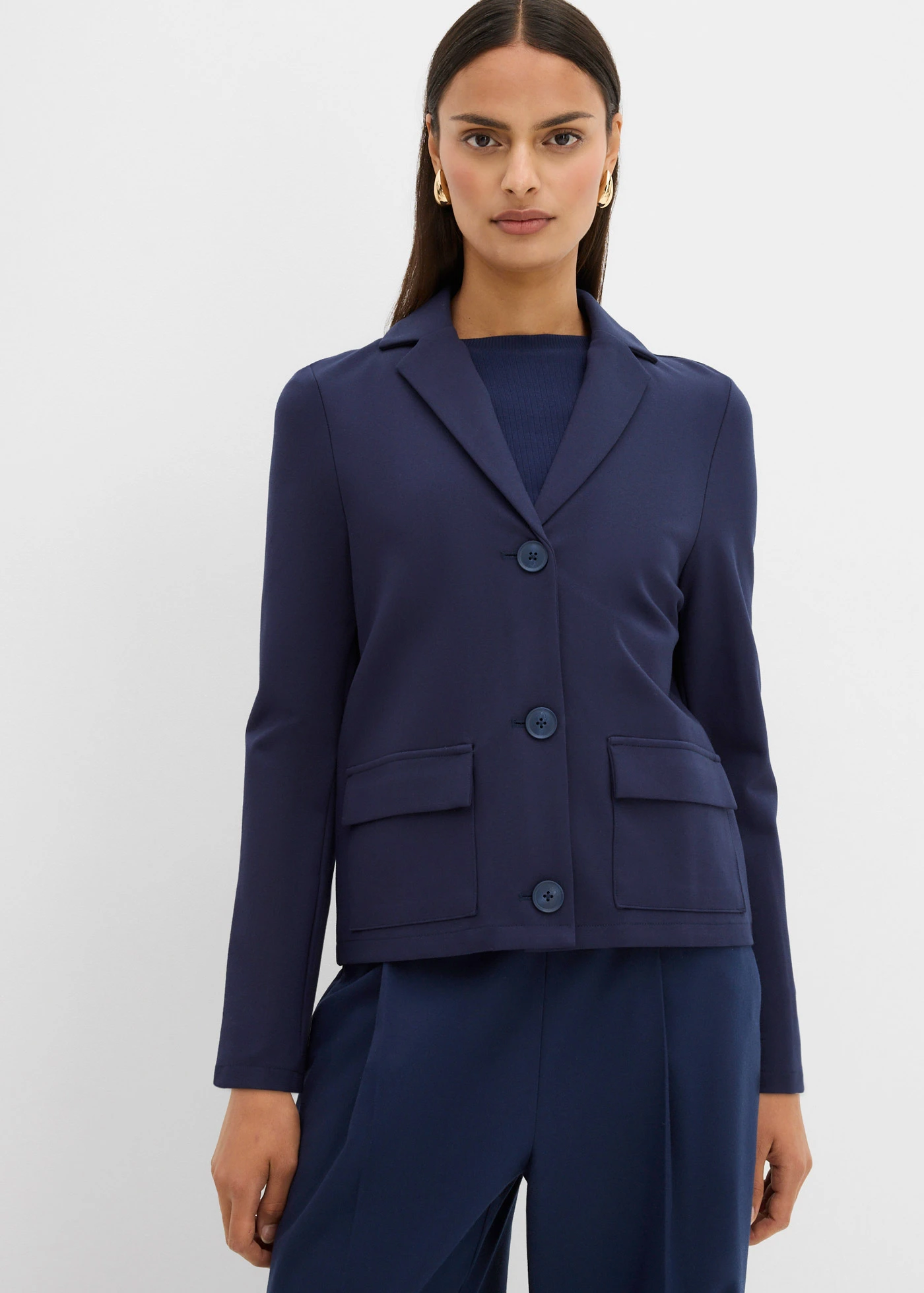 Blazer en Punto di Roma • bleu foncé • Boutique bonprix