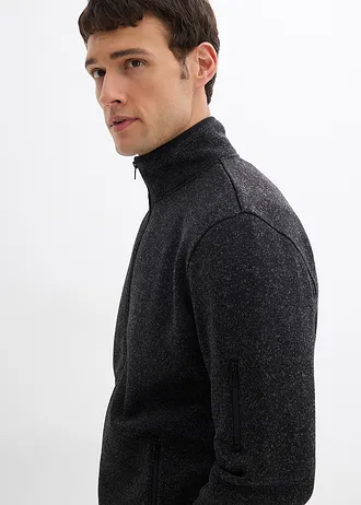 Fleece vest met zakken met ritssluiting • antraciet gemêleerd • bonprix online shop