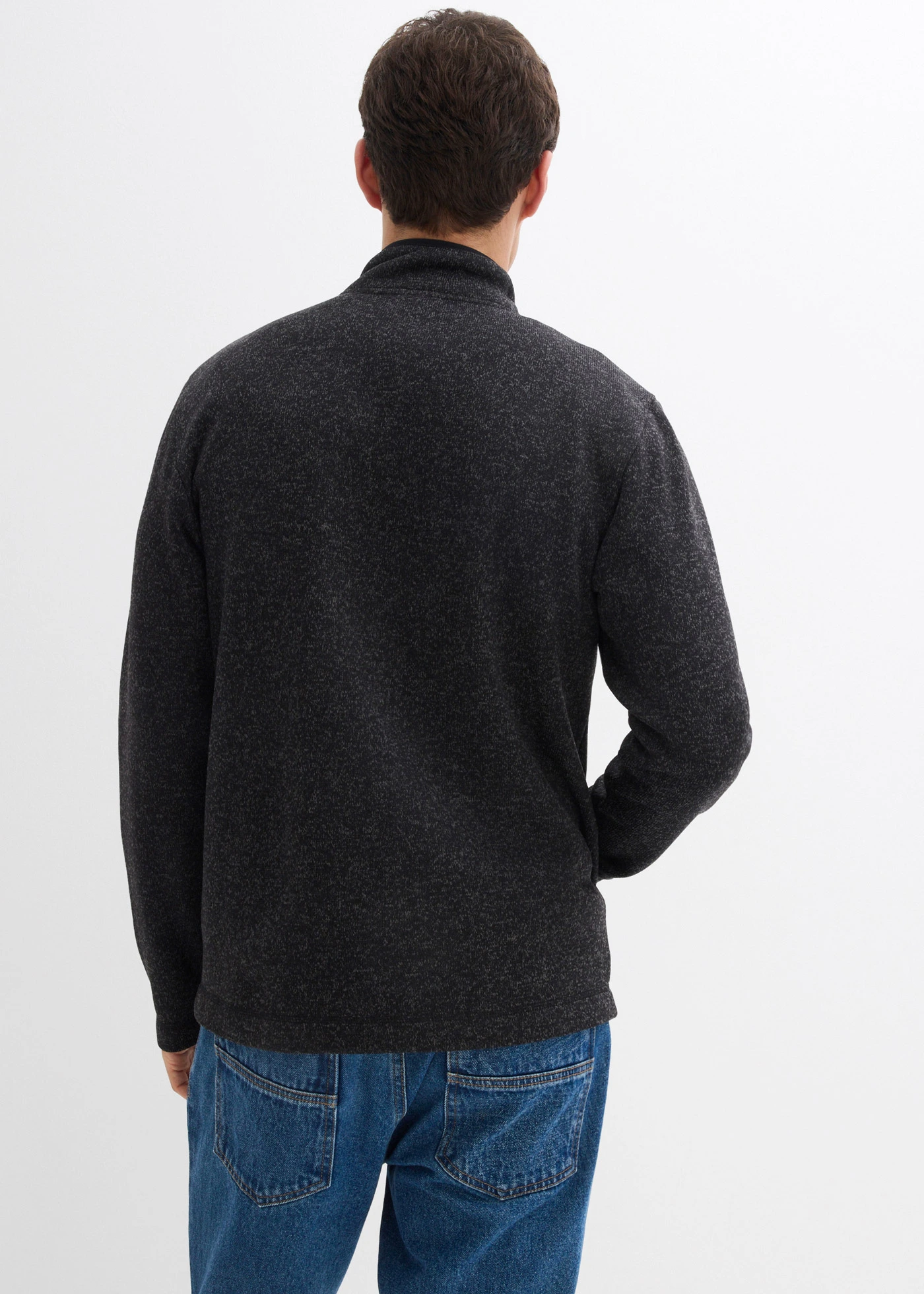 Fleece vest met zakken met ritssluiting • antraciet gemêleerd • bonprix online shop