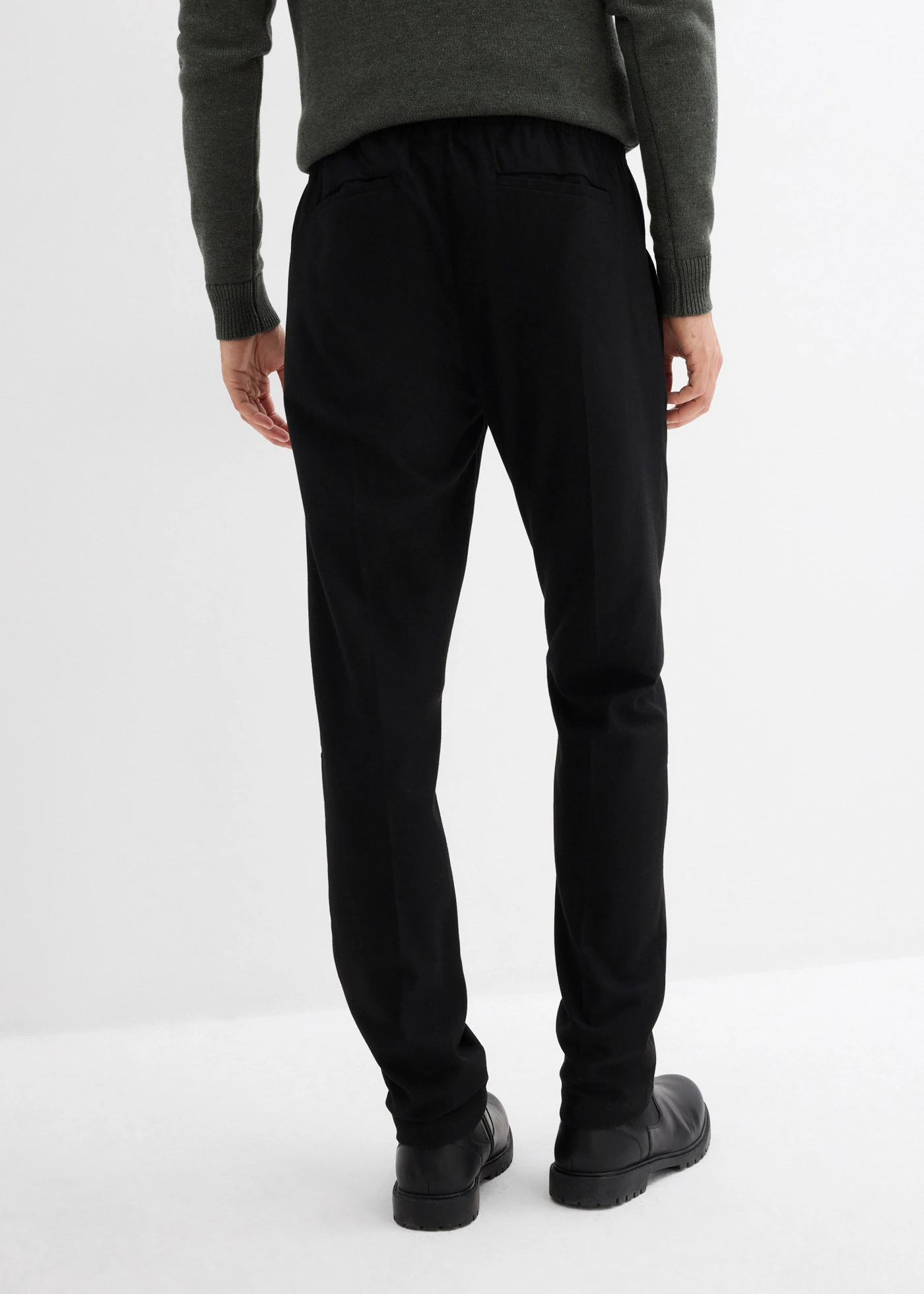 Pantalon jogger aspect laine, regular • noir • Boutique bonprix