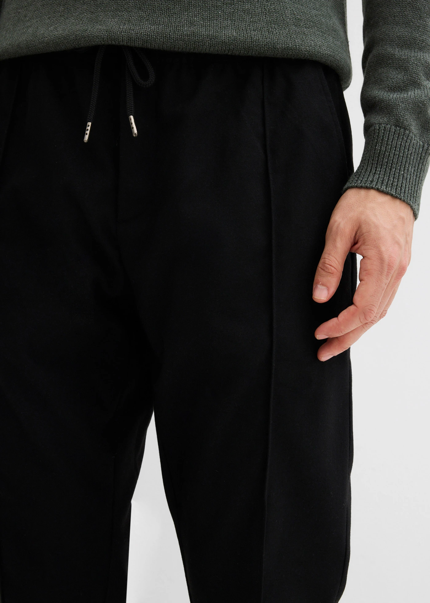 Pantalon jogger aspect laine, regular • noir • Boutique bonprix