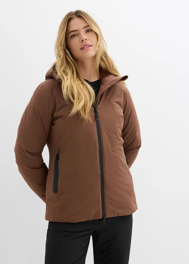 Ski-jas met sneeuwvanger, Kleur: lichtbruin
