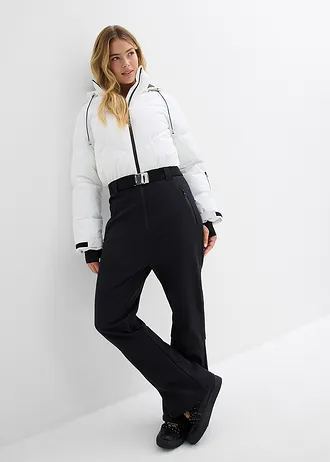 Hydrofobowy sportowy kombinezon na ciepłej podszewce • biały + czarny • sklep bonprix