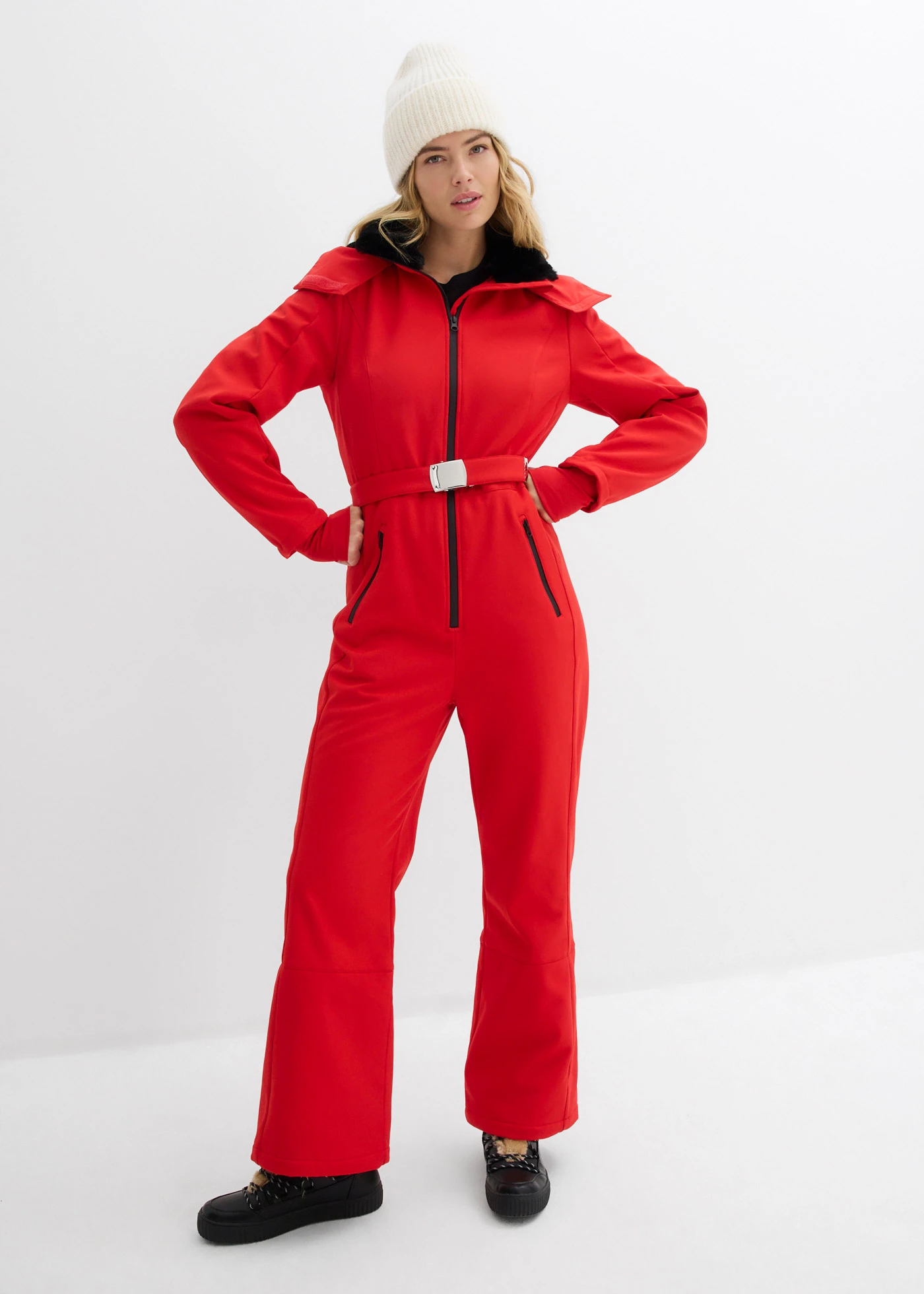 Combinaison de ski rembourrée en softshell déperlant • rouge lave • Boutique bonprix