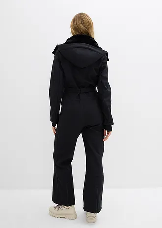 Costum de schi din softshell impermeabil, cu căptușeală călduroasă • negru • magazin bonprix