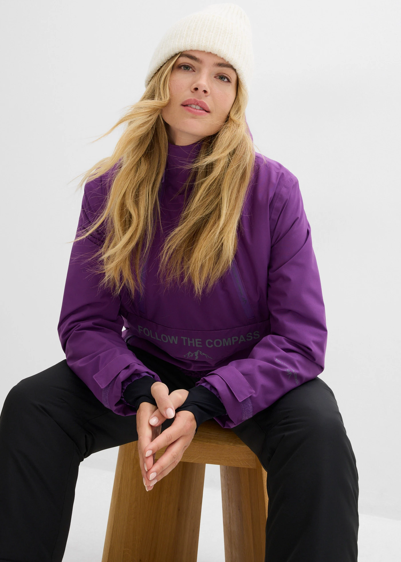 Gevoerde windbreaker • dieppaars • bonprix online shop