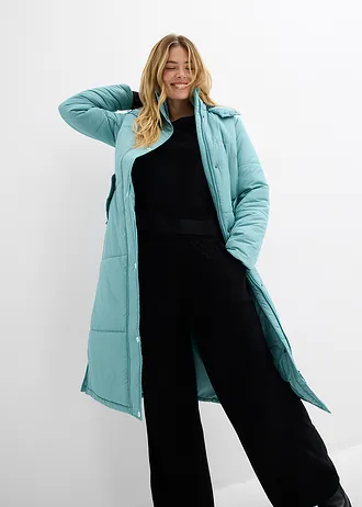 Lange, gewatteerde outdoor jas met isolerende warmtetechnologie • mineraalblauw • bonprix online shop