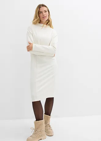 Robe midi en viscose mélangée • blanc nacré • Boutique bonprix