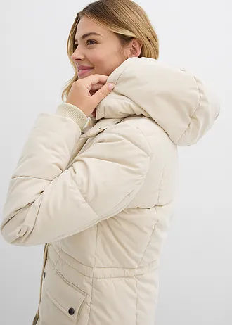 Doudoune mi-longue avec taille réglable • sable clair • Boutique bonprix
