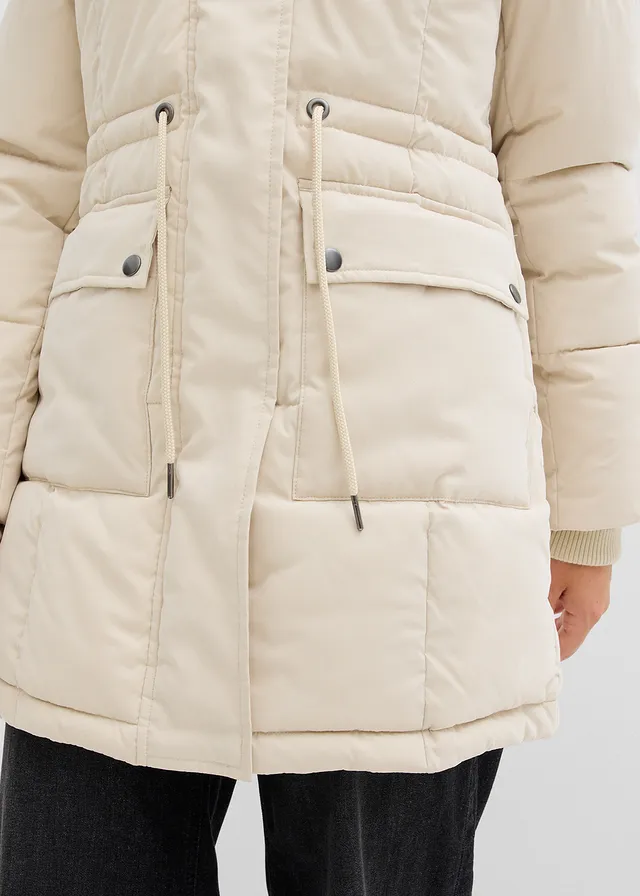 Winterjas met verstelbare tailleband • lichtsand • product-page.page-title-suffix