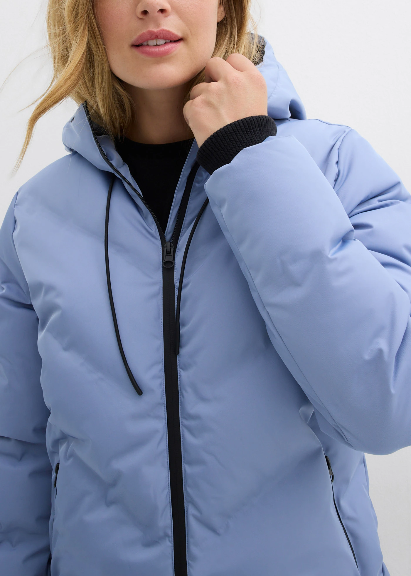 Lange gewatteerde jas • mat blauw • bonprix online shop