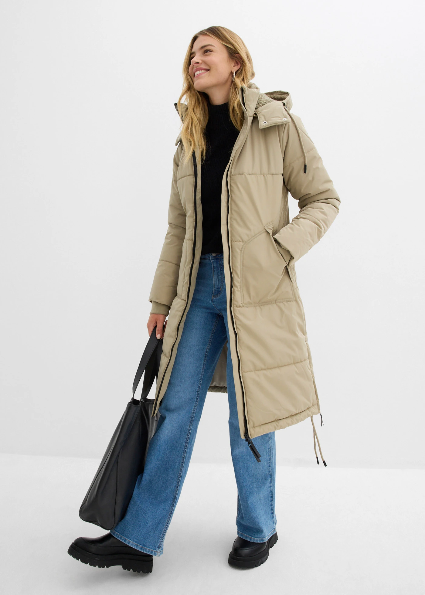 Waterafstotende gewatteerde jas • new kaki • bonprix online shop