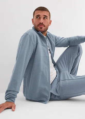 Pantalon de jogging doux et élégant avec passepoil • bleu fumé • Boutique bonprix