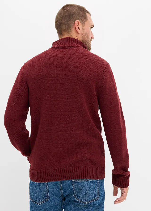 Pull camionneur en grosse maille torsadée • bordeaux • product-page.page-title-suffix