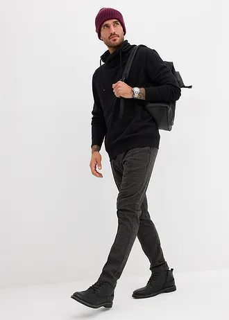 Sweat col châle 100% coton • noir • Boutique bonprix