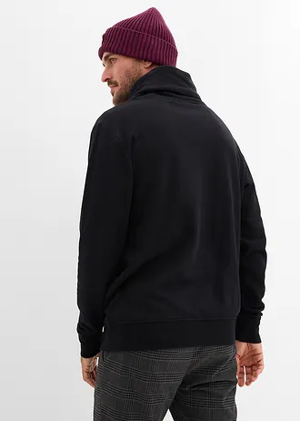 Sweat col châle 100% coton • noir • Boutique bonprix
