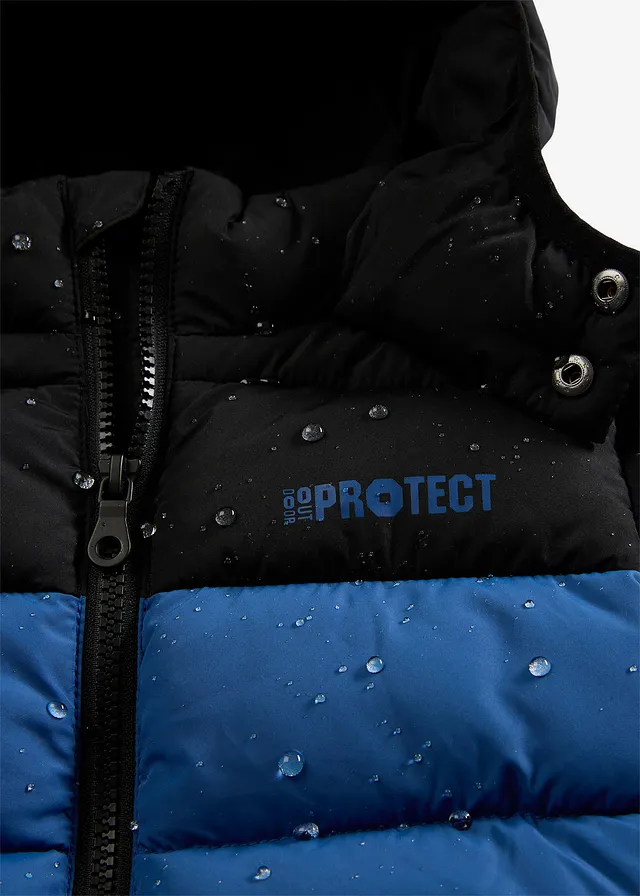 Gewatteerde waterafstotende winterjas • blauw-zwart • product-page.page-title-suffix
