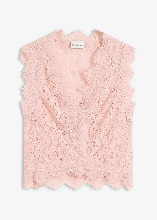 Kanten vest • vintage roze • bonprix online shop