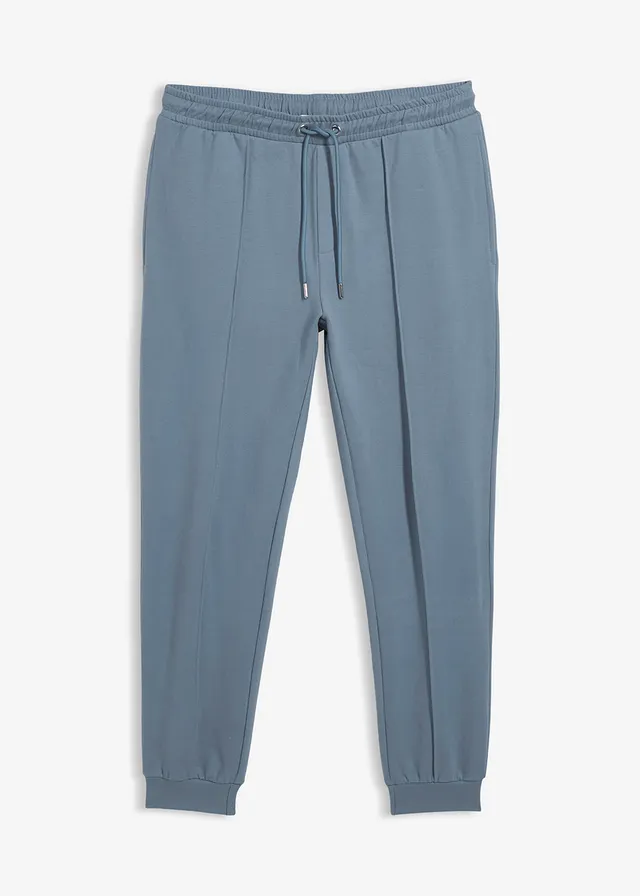 Elegante sweatpants met plooitjes in een zachte katoenmix