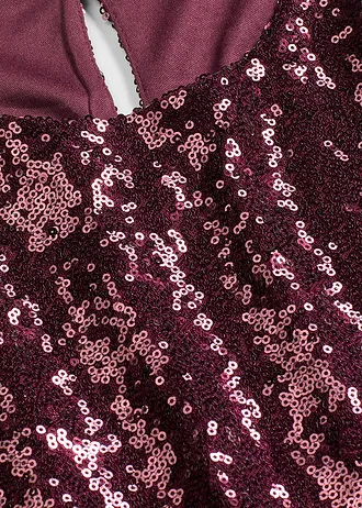 Bluză cu mâneci lungi și paiete • roșu-vineriu • magazin bonprix